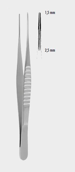 Атравматичний пінцет ДЕБЕЙКІ (DEBAKEY), 1,5 мм (mm), 24,5 см (cm). Бренд: Zepf (Зепф).